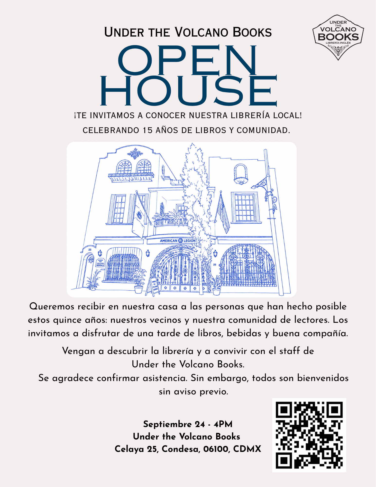 Blue and Beige Illustrated Bookstore Grand Opening Flyer (1)